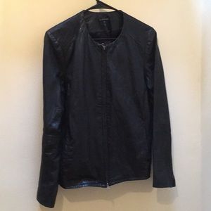Eileen Fisher black leather jacket, size M